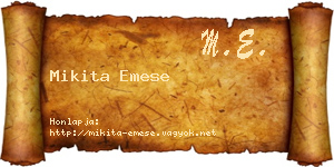 Mikita Emese névjegykártya